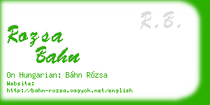rozsa bahn business card