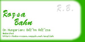 rozsa bahn business card